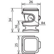 DEHN - Leitungshalter für Blitzschutz Leitungshalter grau LH DS 8 H16 IGM8 GR H 16mm f. Rd 8mm M8