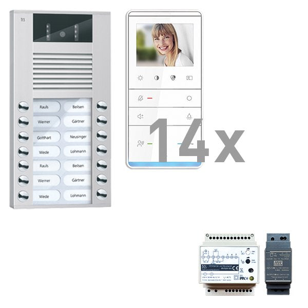 TCS Tür Control - Türsprech-Set Videosprechanlgenset color PVE16140-0010 14 Tasten AP,Freispr