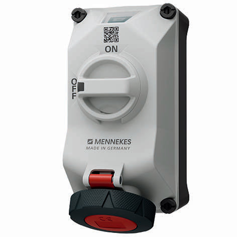 Mennekes - CEE-Steckdose abschaltbar, abgesichert (IEC 60309) Wandsteckdose DUOi 5612411G 16A4P11h 440V IP69 − 1 Stück