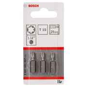 Bosch - Bit Schrauberbit Extra-Hart 2607001607 T15, 25 mm, 3er-Pack