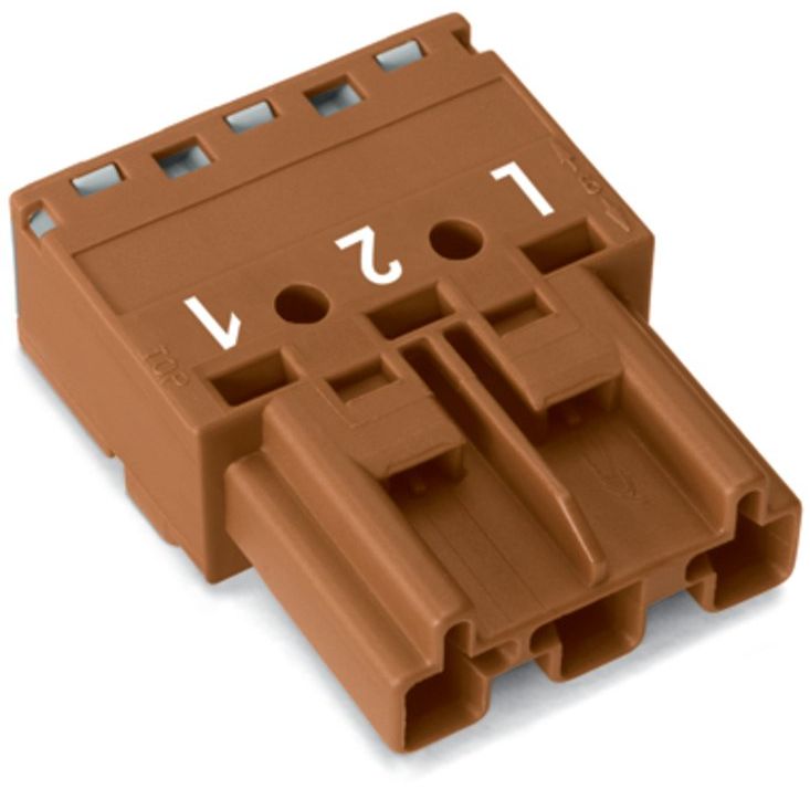 WAGO - Steckverbinder für steckbare Gebäudeinstallation Stecker 3-polig 770-1373 braun − 100 Stück
