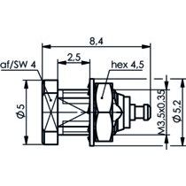 Telegärtner - Koax-Steckverbinder MMCX-Einbaubuchse Au 100025110 50Ohm − 5 Stück