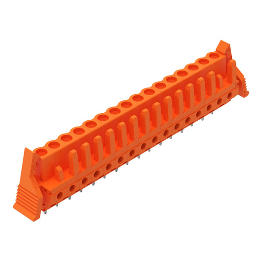 WAGO - Leiterplattensteckverbinder THT-Federleiste gerade 232-176/039-000 Maß 5,08mm,orange − 10 Stück