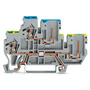 WAGO - Schutzleiter-Reihenklemme 1Leiter/1PinDoppelstockkl. 870-117 2,5 mm²,grau − 50 Stück