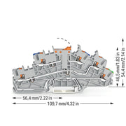 WAGO - Installations-Etagenklemme Installationsetagenklemme 2203-6641 2,5 mm² mit Drücker − 50 Stück