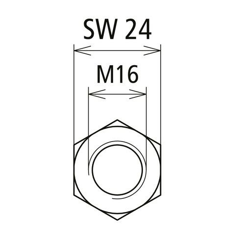 DEHN - Zubehör/Ersatzteile für Erdung und Blitzschutz Sechskantmutter D SKM M16 V2A M16 NIRO A