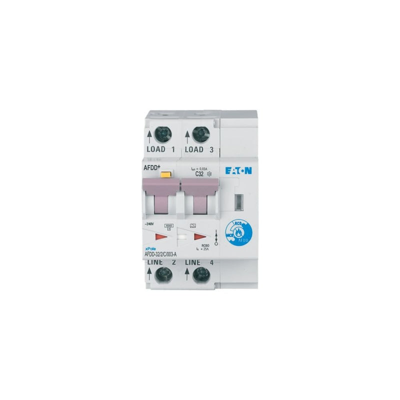 Eaton - Kombination FI-Schalter/Leitungsschutzschalter mit Zusatzeinrichtung Brandschutzschalter AFDD-32/2/C/003-A C, 32 A, Typ A