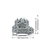 WAGO - Bauelement-Reihenklemme Bauelementklemme 2002-2211/1000-411 Diode 1N4007,grau − 50 Stück