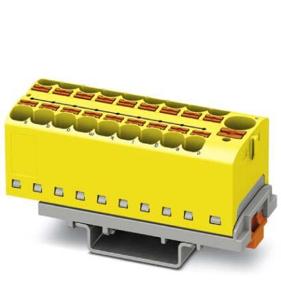 Phoenix Contact - Durchgangs-Reihenklemme Verteilerblock PTFIX10/18X4-NS35YE − 8 Stück