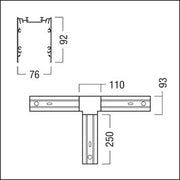 Zumtobel - Mechanisches Zubehör/Ersatzteile für Leuchten T-Kanal Verbinder SLN2 MRT T-CON SR silber