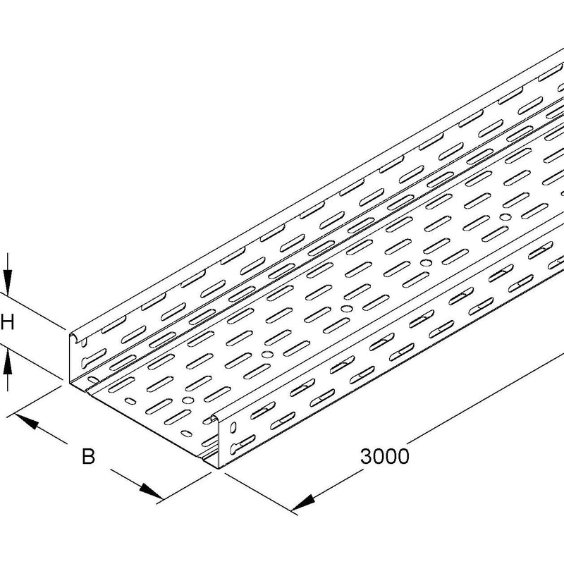 Niedax - Kabelrinne Kabelrinne RLC 60.500 F OV 60x500x3000mm − 3 Meter