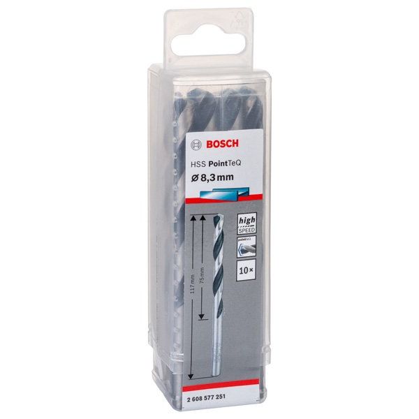 Bosch - Bohrer Metallspiralbohrer HSS 2608577251 PointTeQ DIN 338 8,3