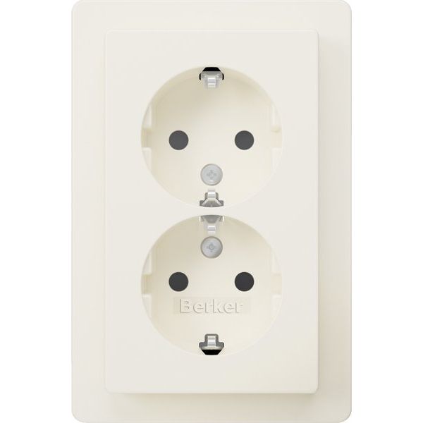 Berker - Steckdose Doppelsteckdose SCHUKO 47596089 Q.1 polarweiß samt