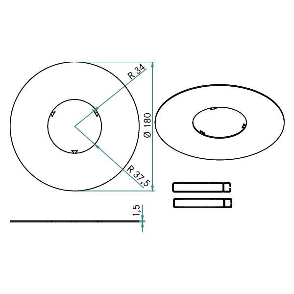 Brumberg Leuchten - Mechanisches Zubehör/Ersatzteile für Leuchten Reduzierring 81006070 Außen-Durchm. 180mm