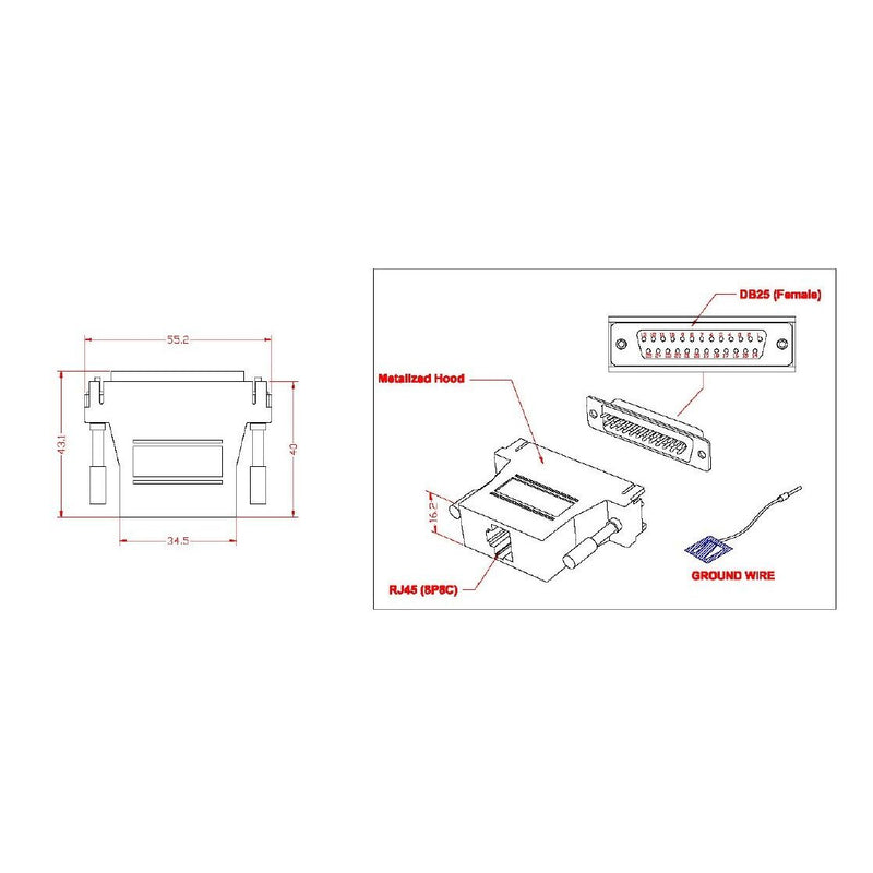 EFB-Elektronik - Modulare Kupplung Modular-Adapter geschirmt ETM23067 DB09 Buchse/RJ45