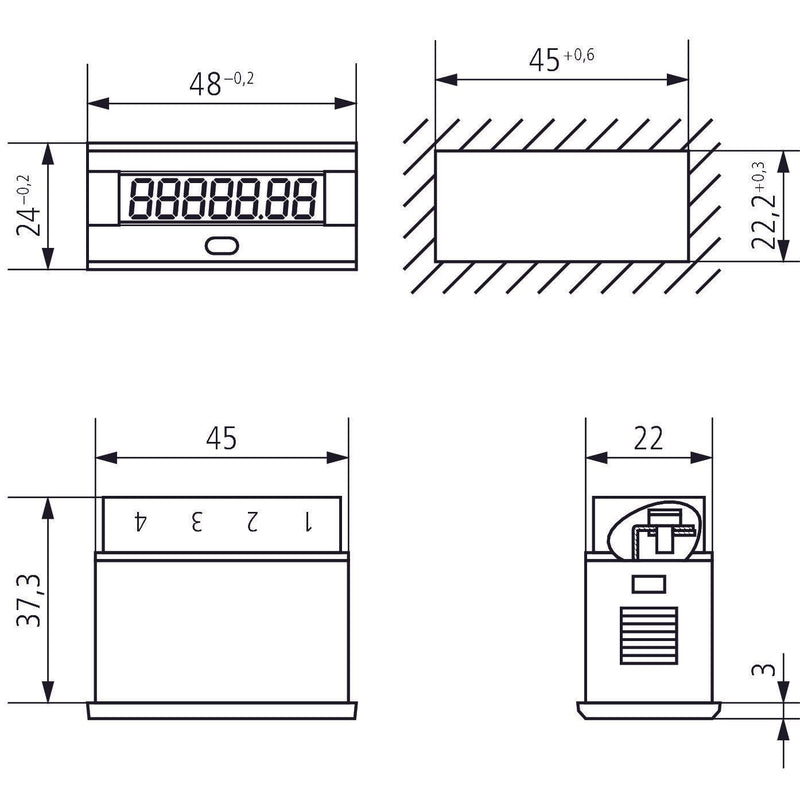 Theben - Betriebsstundenzähler BZ 146 22x45mm