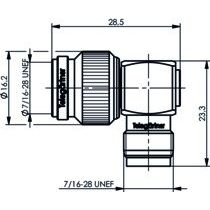 Telegärtner - Koax-Steckverbinder TNC-Winkelverbindungsstück 100023830 50Ohm − 5 Stück