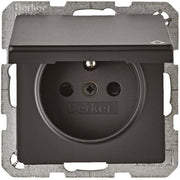 Berker - Steckdose anth/sa 6765836086 Schutzk./Klappdeckel