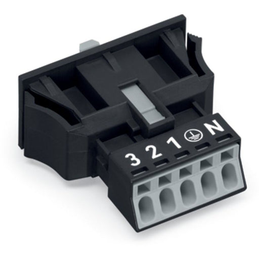 WAGO - Geräteanschluss für steckbare Gebäudeinstallation Snap-In-Stecker 890-715 5-polig,Kod. A,sw − 50 Stück