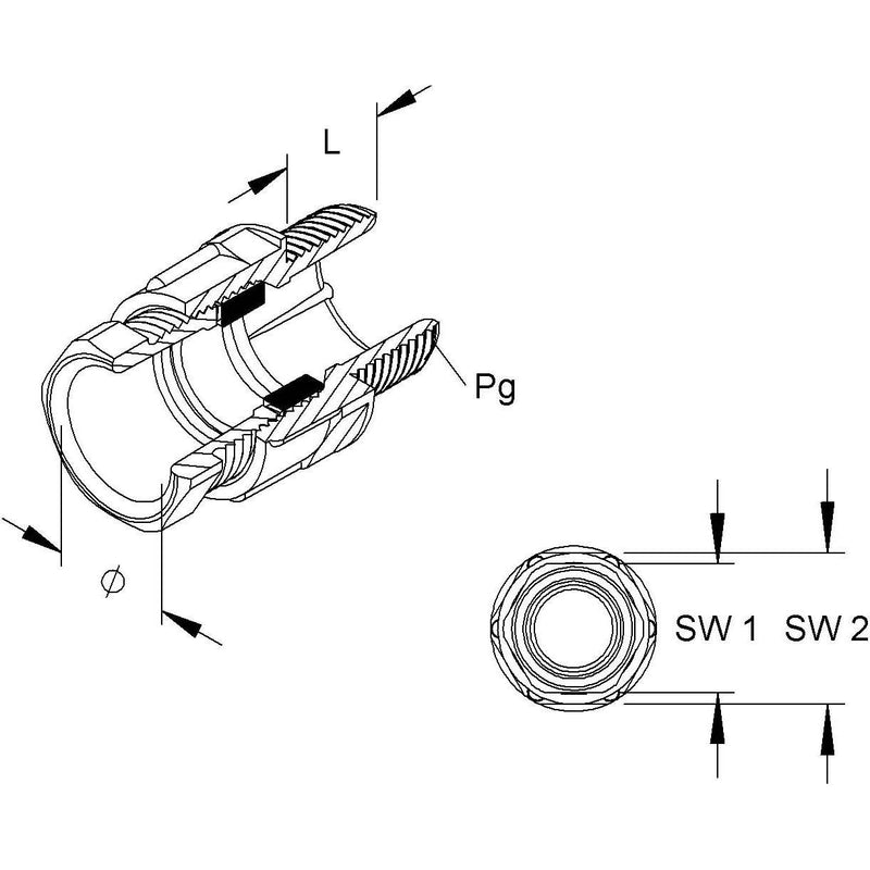 HKL - Kabelverschraubung 251/11 gr,D=6-9mm − 50 Stück