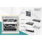 DIGITUS - Netzwerk-/Serverschrank Wandschrank-Set DN-10-SET-1 incl. Panel+Switch