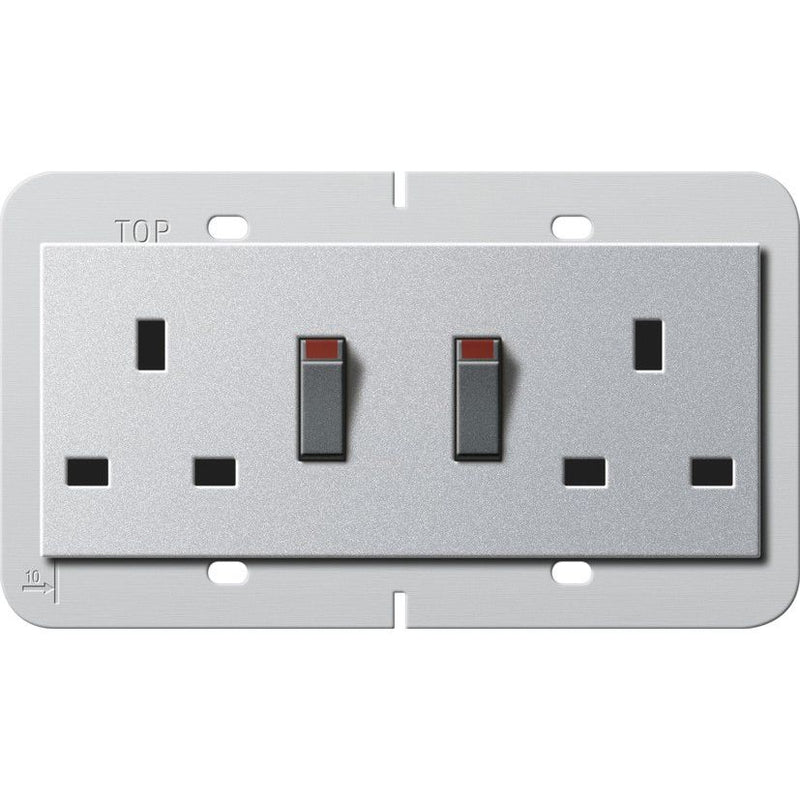Gira - Steckdose Doppelsteckdose 13A 278326 abschaltbar alu