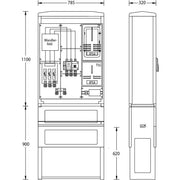 uesa - Zähler-Komplettschrank Wandlermessung WM-ZP-250A Westnetz 1100x785x320mm