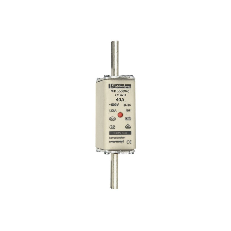 Mersen - Messersicherung NH-Sicherungseinsatz SF NH1GG50V40 Gr.1 gG 40A/500V KM − 3 Stück