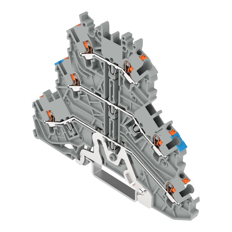 WAGO GmbH & Co. KG - Durchgangs-Reihenklemme Dreistockklemme 2200-3218 Drücker,gr − 40 Stück