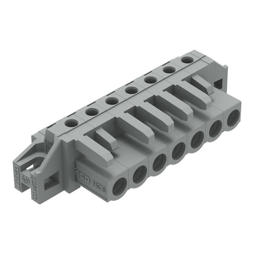 WAGO - Leiterplattensteckverbinder THT-Federleiste abgewink. 232-237/031-000 Rastermaß 5mm,grau − 50 Stück
