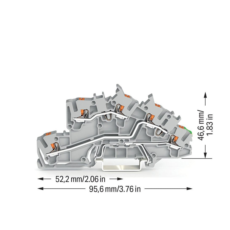 WAGO - Installations-Etagenklemme Installationsetagenklemme 2203-7645 2,5 mm² mit Drücker − 50 Stück
