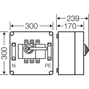 Hensel - Lasttrennschalter Mi-Lastschaltergehäuse Mi 7255 250 A, 3polig+PE+N