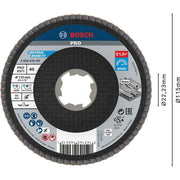 Bosch - Trenn-/Schleifscheibe PRO X571 2608619197 Fächerschleifscheibe