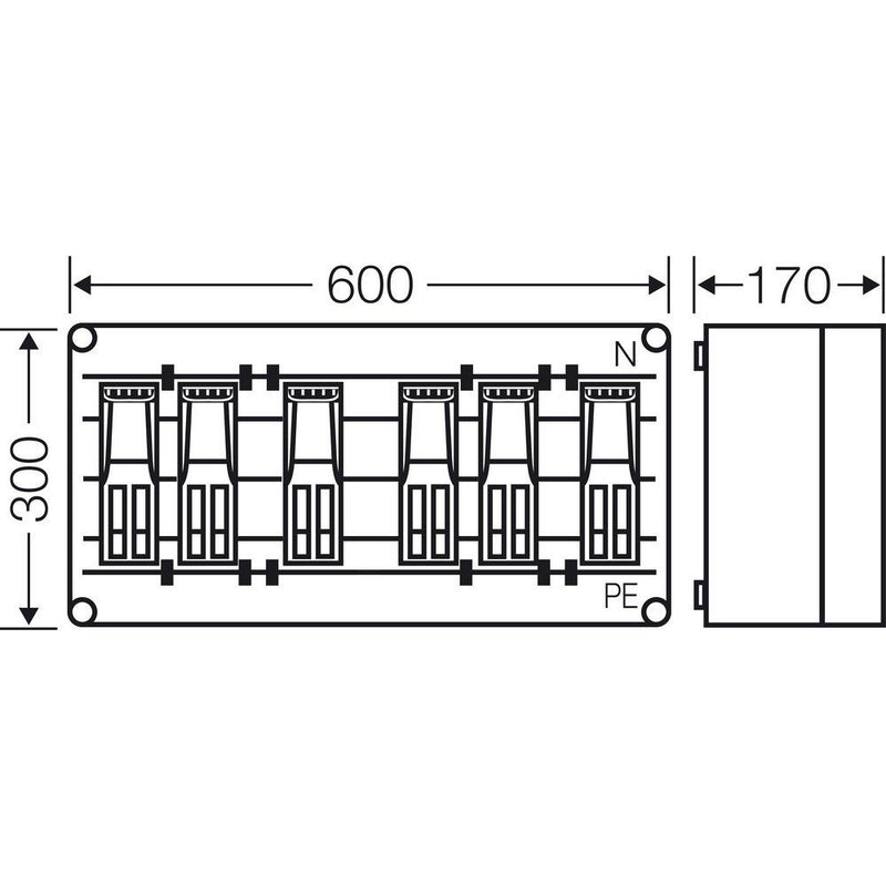 Hensel - Sicherungslasttrennschalter mit Gehäuse Mi-Sich.lasttrenn.-Gehäuse Mi 6495 6x3xNH000, 5pol