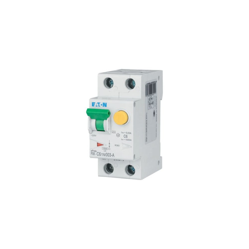 Eaton - Kombination FI-Schalter/Leitungsschutzschalter FI/LS-Kombischalter PXK-C6/1N/003-A C 6A 1p+N, 30mA