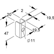 Niedax - Montageplatte für Kabeltragsystem Distanzstück TKSD 20 F