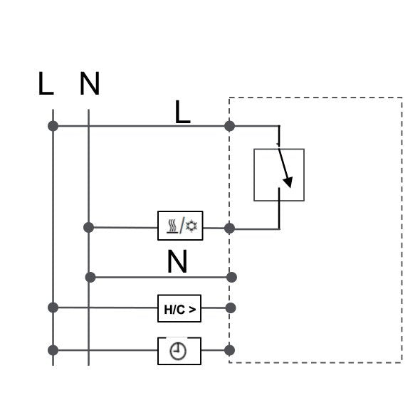 Eberle Controls - Raumthermostat/Uhrenthermostat UP-Raumregler 5-30C AC230V UTE 2500-RAL9010-G50 Ausgang Triac
