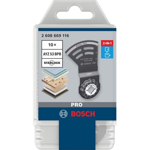 Bosch - Blatt für Oszillierer PRO AYZ 53 BPB Dual-Tec 2608669116VE(10) Blatt für