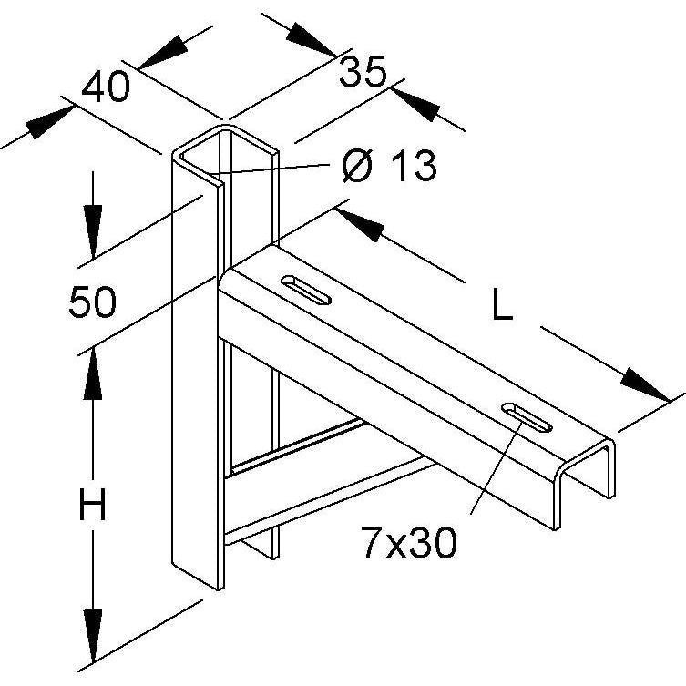 Niedax - Ausleger für Kabeltragsystem Wandausleger KTAF 400 H=90mm,B=410mm