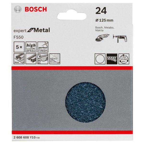 Bosch - Schleifpapier/Schleifvlies Schleifblatt F550, Expert 2608608Y10 for Metal 125 mm 24