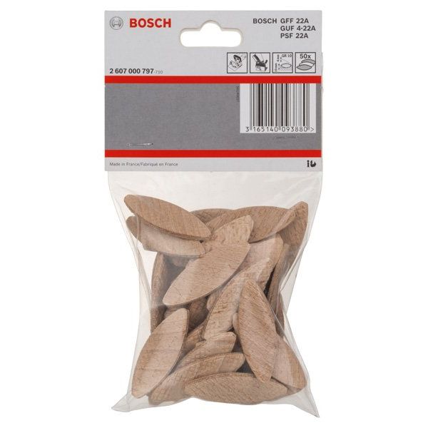 Bosch - Flachdübel Flachdübel, 55 x 19 2607000797 x 4 mm, 50er-Pack