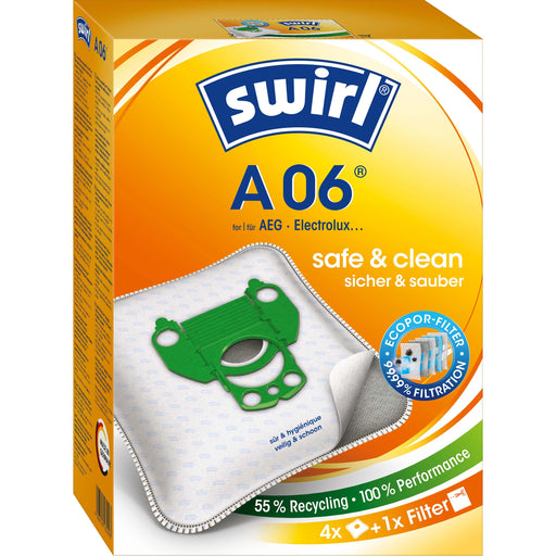 Swirl - Zubehör/Ersatzteile für Bodenpflege Staubbeutel A 06 EcoPor VE4 für AEG