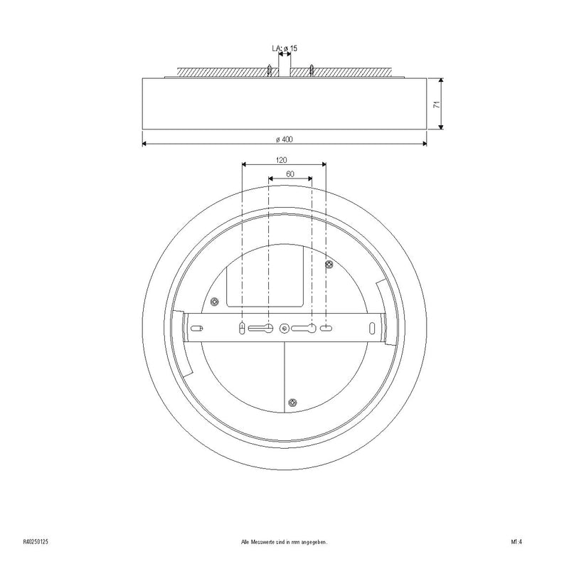 EVN Lichttechnik - Decken-/Wandleuchte LED-Anbauleuchte IP54 R40250125 3000K, 4000K, 5700K