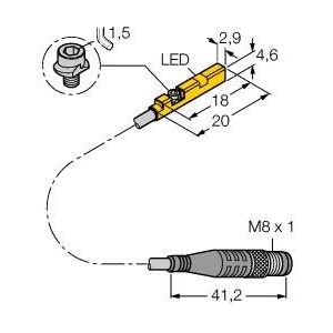 Turck - Magnetischer Näherungsschalter Magnetfeldsensor BIMUNRAN6X0.3PSG3M f. Pneumatikzylinder − 1 Stück