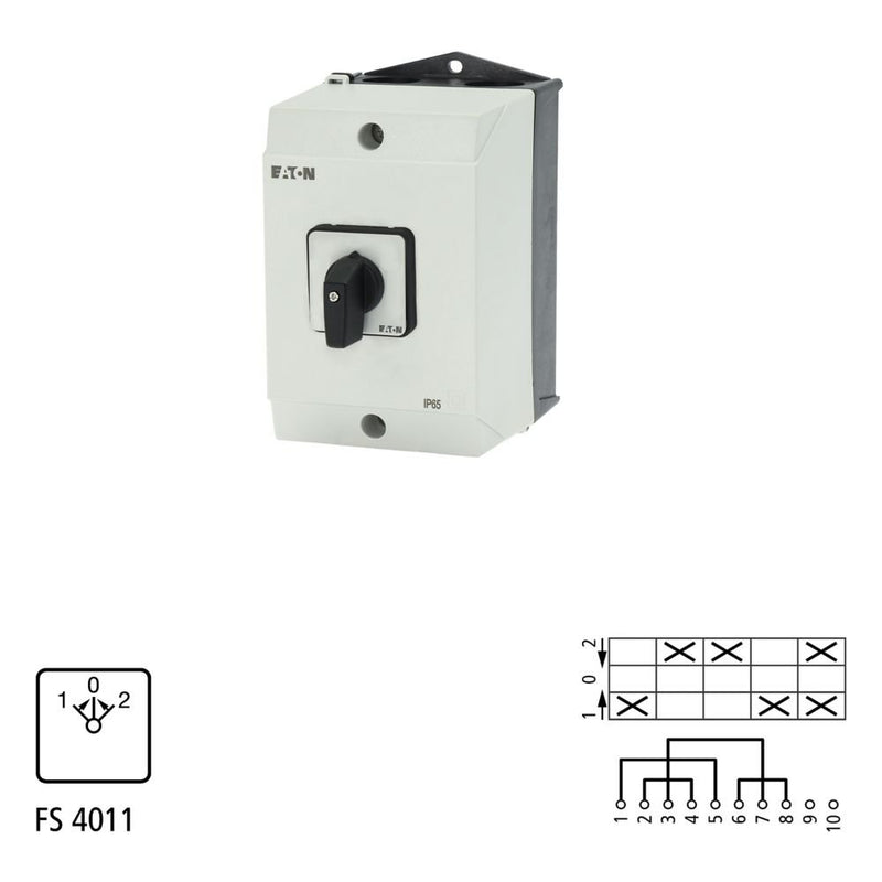 Eaton - Lastschalter Wendeschalter T3 32A T3-3-8228/I2 Aufbau tastend