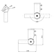 Ledvance - Mechanisches Zubehör/Ersatzteile für Leuchten Mast-Adapterstück AREA48/60ADJUSTANGLE 48/60