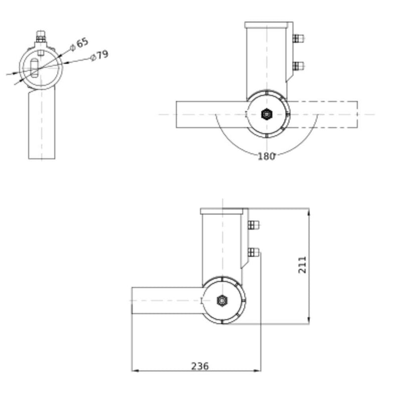 Ledvance - Mechanisches Zubehör/Ersatzteile für Leuchten Mast-Adapterstück AREA48/60ADJUSTANGLE 48/60