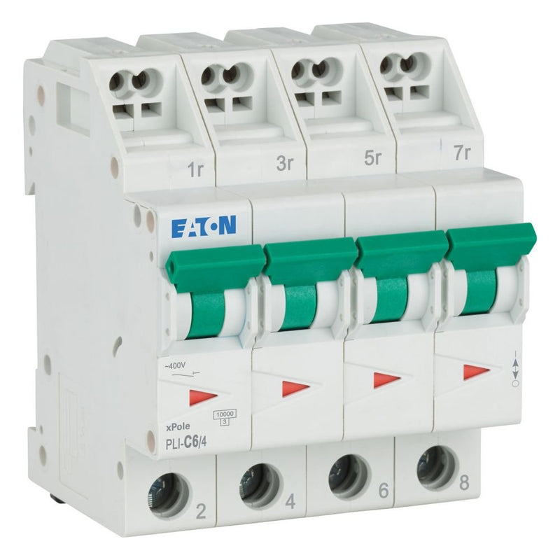 Eaton - Leitungsschutzschalter PLI-C6/4 C 6A, 4p Steckkl