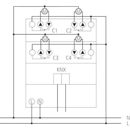 Theben - Bussystem-Jalousieaktor Jalousieaktor JM 4 T KNX 4-fach, o.Erweiter