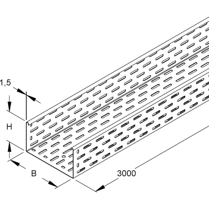 Niedax - Kabelrinne Rinne m.Verbinder RS 110.400 F − 3 Meter